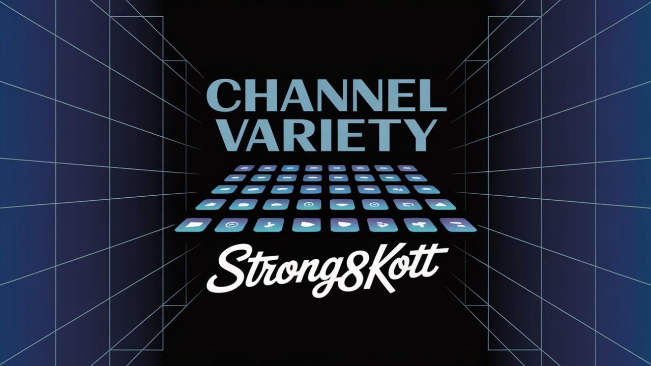 Best IPTV Provider showcasing wide channel variety in a clean glowing design.