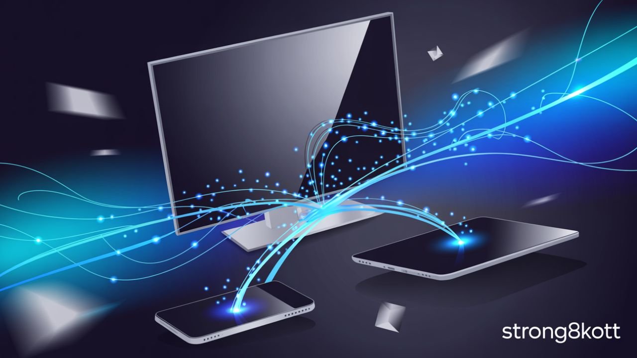 Connected digital devices showing why to choose Strong 8K IPTV Internet Protocol