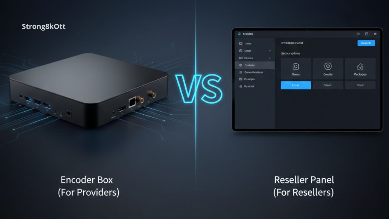 Comparison between IPTV encoder box and IPTV reseller panel for IPTV business.