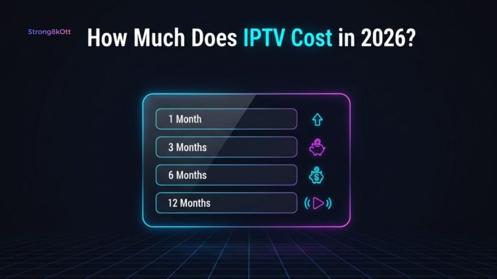 IPTV pricing plans 2026 modern digital banner